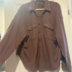 Aerie Brown Waffle Knit Top
